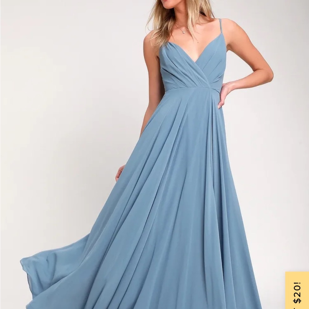 Slate blue formal maxi dress